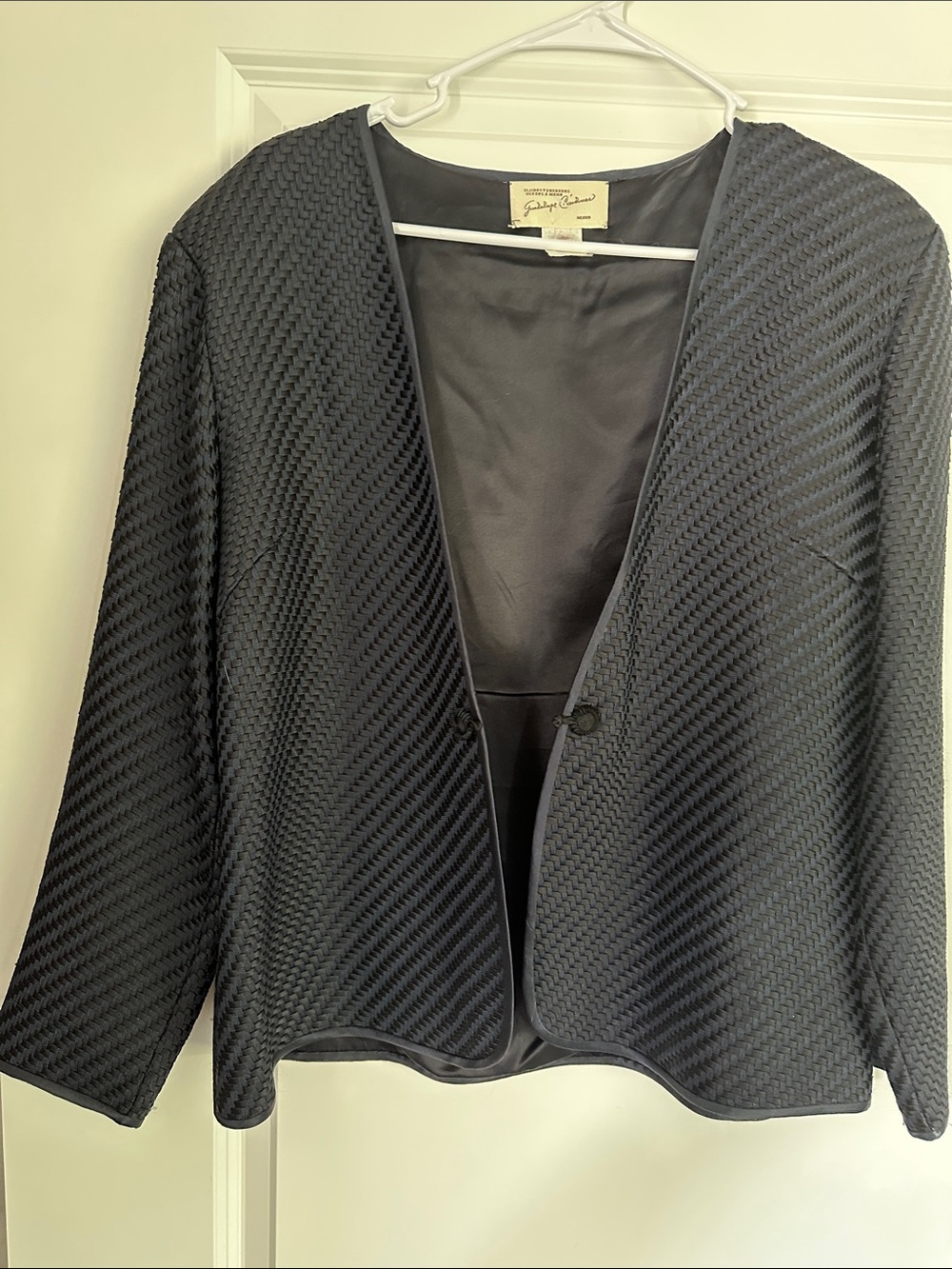 Collection Black Textured Open-Front Jacket
